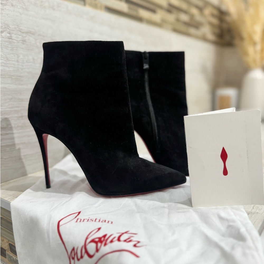 Christian Louboutin Elegant Black Suede Booties